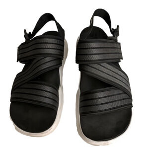Adidas black strappy sandals, size 10